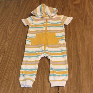 PL:Baby Hooded Striped Romper sz 24 mo